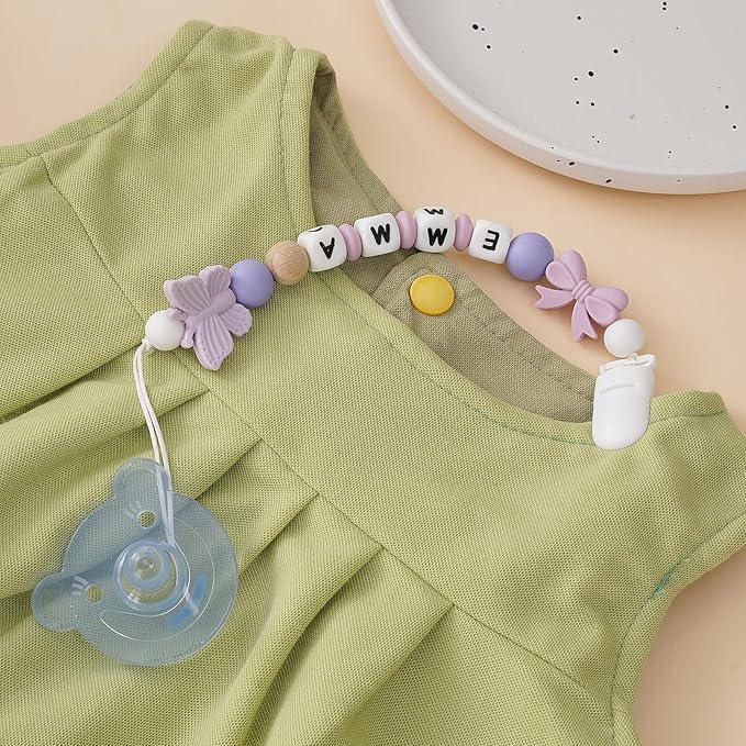 Custom Pacifier Clip with Name Baby Shower Gift for Girl Personalized Pacifier Holder