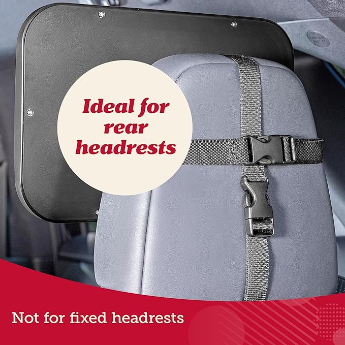 Lusso Gear Baby Car Mirror (2 Pack) - Secure Headrest Mount for Rear-Facing Seat Mirror - Shatter-Resistant Glass for Clear Infant View - Newborn Car Seat Accessory & Baby Essentials - Large, Black