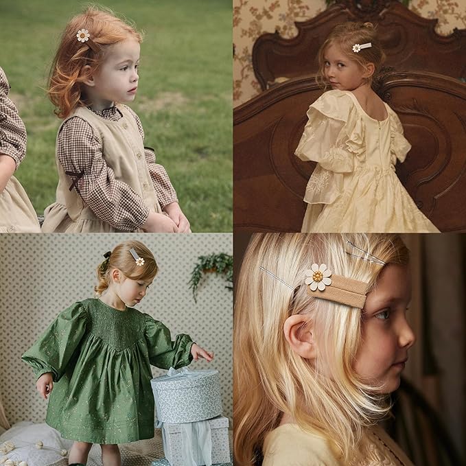 Fancy Clouds flower butterfly Hair Clips for Girls, 20Pcs Fully Lined Alligator Clips for Fine Hair, Handmade Hair Accessories and Barrettes for Baby Toddler Kid School Girls