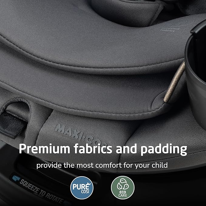Maxi-Cosi Andi 360 Rotating All-in-One Baby Convertible Car Seat, Rear Facing, Forward Facing Infant Toddler Booster, Easy Rotation, Tension System, Harness Adjust, Escargot
