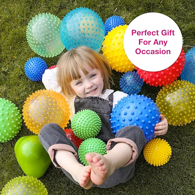 Edushape The Original Sensory Ball for Baby - 7" Yellow Color Baby Ball that Helps Enhance Gross Motor Skills for Kids Aged 6 Months & Up - Vibrant, Colorful and Unique Toddler Ball
