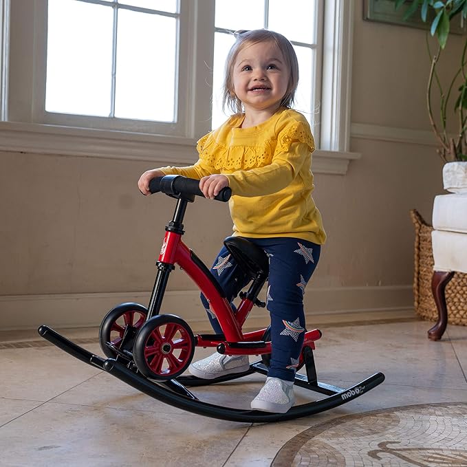 Mobo Cruiser Wobo Rocking Horse Ride On & Baby Balance Bike Red Fits inseams 12-20 inches
