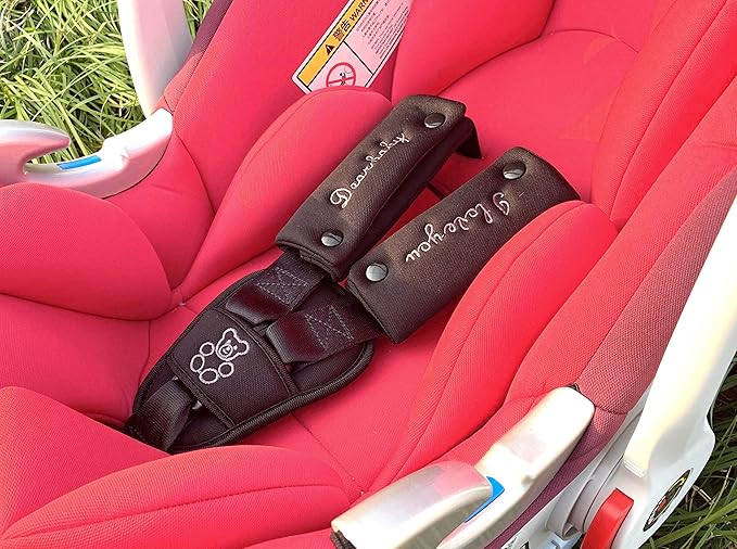 Shoulder Crotch Pad Set Compatible with Infant Seat Stroller High Chair, Harness & Strap Comfort Cushion (Small Size)