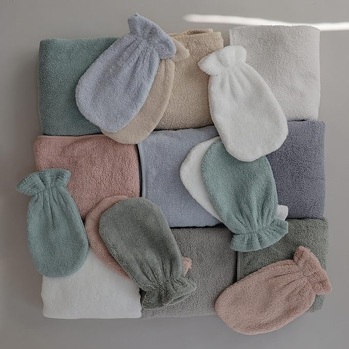 mushie Baby Bath Mitt | Organic Cotton | Pack of 2 (Moss)