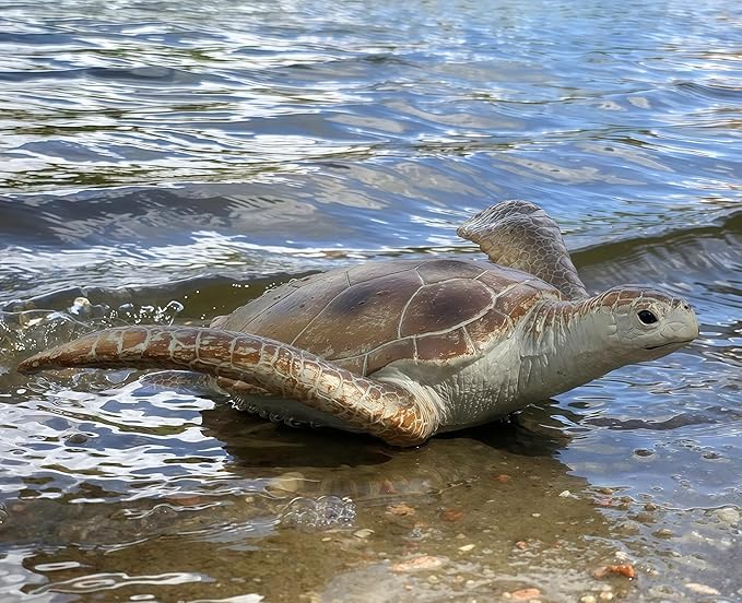 Gemini&Genius Sea Turtle Toys Sea Animal Action Figure, Sea Turtle Plastic Toy, Great for Kids Bath, Swimming, Beach Toys and Perfect Cake Coppers, Garden Decor (10 Inches)