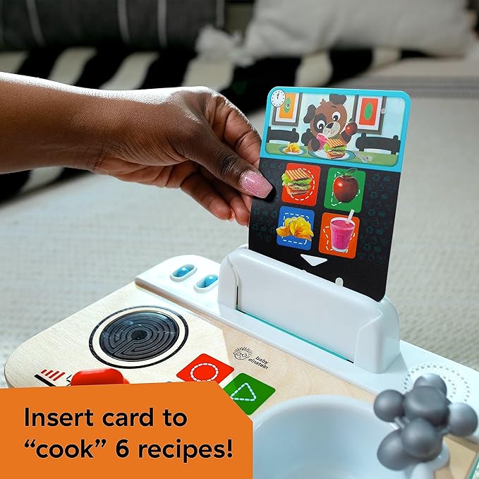 Baby Einstein + Hape Magic Touch Kitchen Play Toy Cooking Stove Set with Real Sounds and Music, Fine Motor Skill Development, Ages 1, 2, 3, 4+