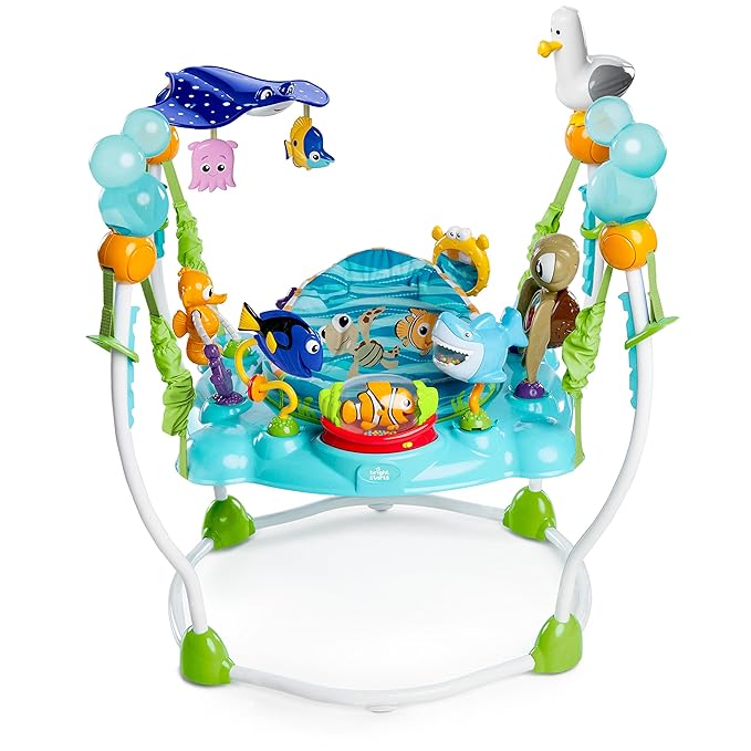 Bright Starts Disney Baby Finding Nemo Sea of Activities Jumper, Ages 6 Months + & Disney Baby Finding Nemo Mr. Ray Ocean Lights & Music Gym, Ages Newborn +