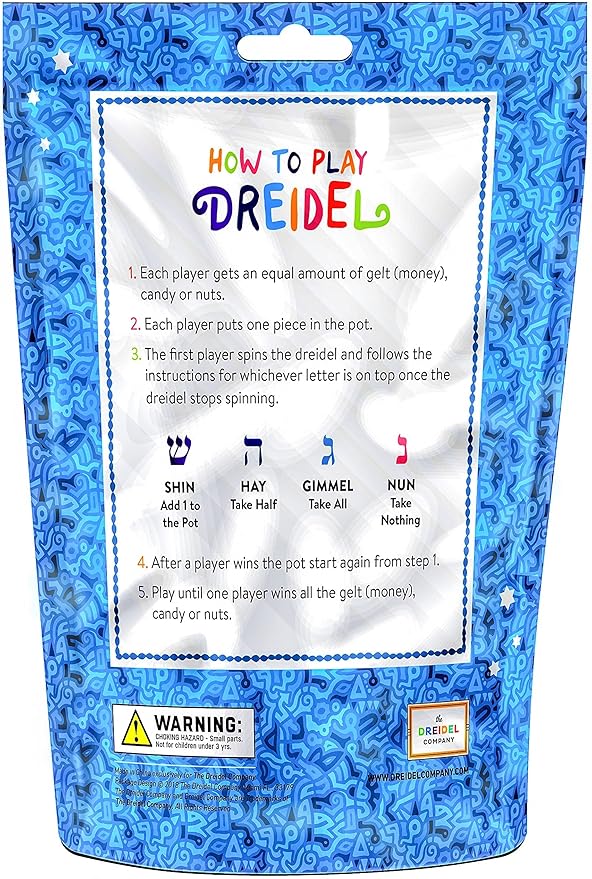 The Dreidel Company 100-Pack Wood Multi-Colored Dreidels Medium Sized Hanukkah Draydels with Foil Embossed English Transliteration
