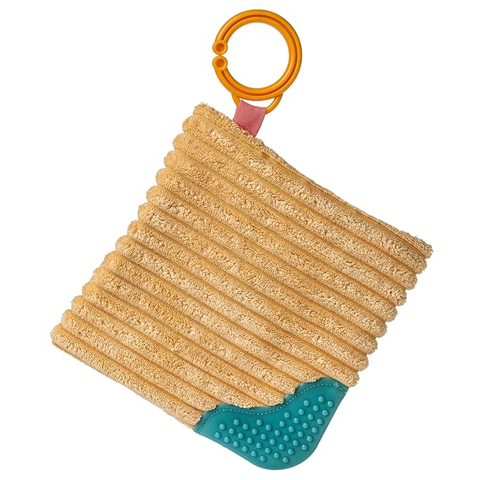 Mary Meyer Crinkle Teether Toy with Baby Paper and Squeaker, 6 x 6-Inches, Lil' Hero