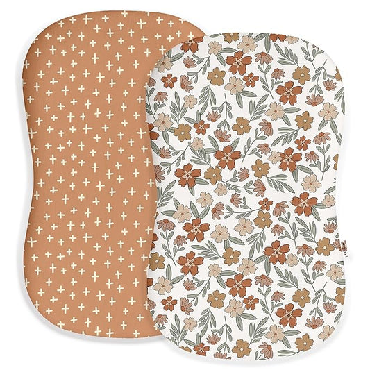 Baby Lounger Cover for Boys and Girls, Soft Breathable Polyester Cover, Fits Most Lounger Pillows, Cute Patterns, Durable and Machine Washable (Rusty Garden, Envelope)