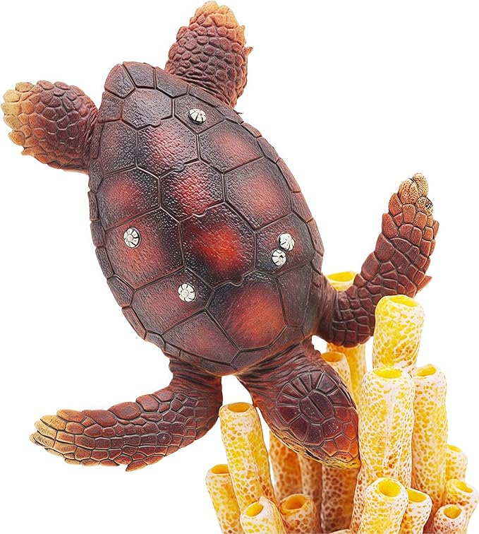 Gemini&Genius Detailed Sea Turtle Plastic Figure Toy for Kids, Realistic Turtle Action Figure, Fun Educational Play Toy, Sea Life Gift Play Toy, Collection Model for Kids