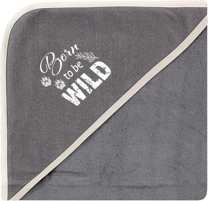 Hudson Baby Unisex Baby Cotton Rich Hooded Towels, Vintage Safari, One Size