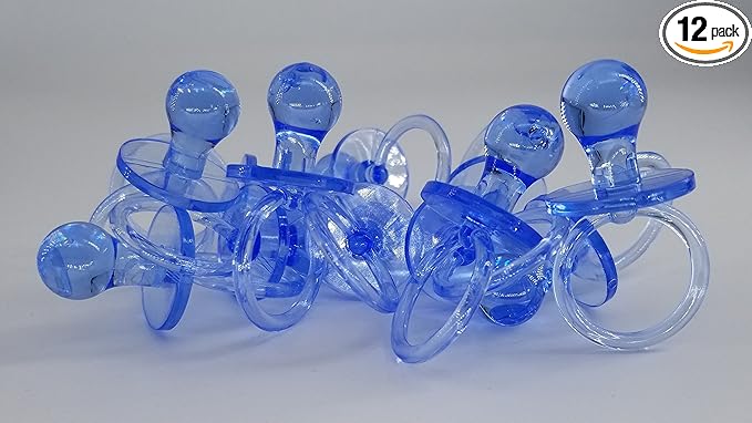 2.75” 12 pcs Clear Blue Acrylic Baby Pacifier Shower Favor