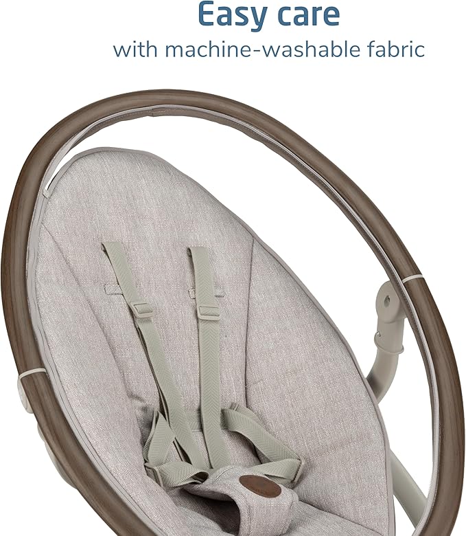 Maxi-Cosi Cassia Smart Baby Swing for Infants, Portable Foldable Swing with Music, 360 Rotation, 5 Speeds, 12 Melodies, EcoCare Fabric, Auto Motion Sensor, 2 Reclines, Truffle