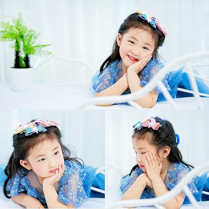 5- Colored Hair Clips For Girls Hair Extensions For Kids