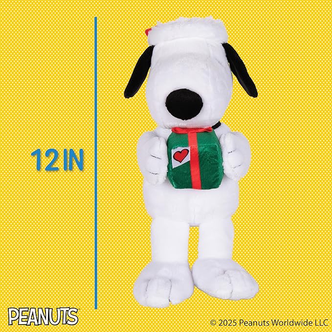 Kids Preferred Peanuts Snoopy Motion Musical Plush, Plays Jingle Bells, Embroidered Details, Soft Stuffed Animal for Baby and Toddler Boys & Girls