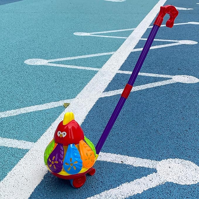 Toys car for Kids with Spinning Wings & Jingle Bell - Educational Fun for Christmas, Halloween, Thanksgiving, Birthday Gifts, Rooster Toys - Toddler Push Toys(Color Random)