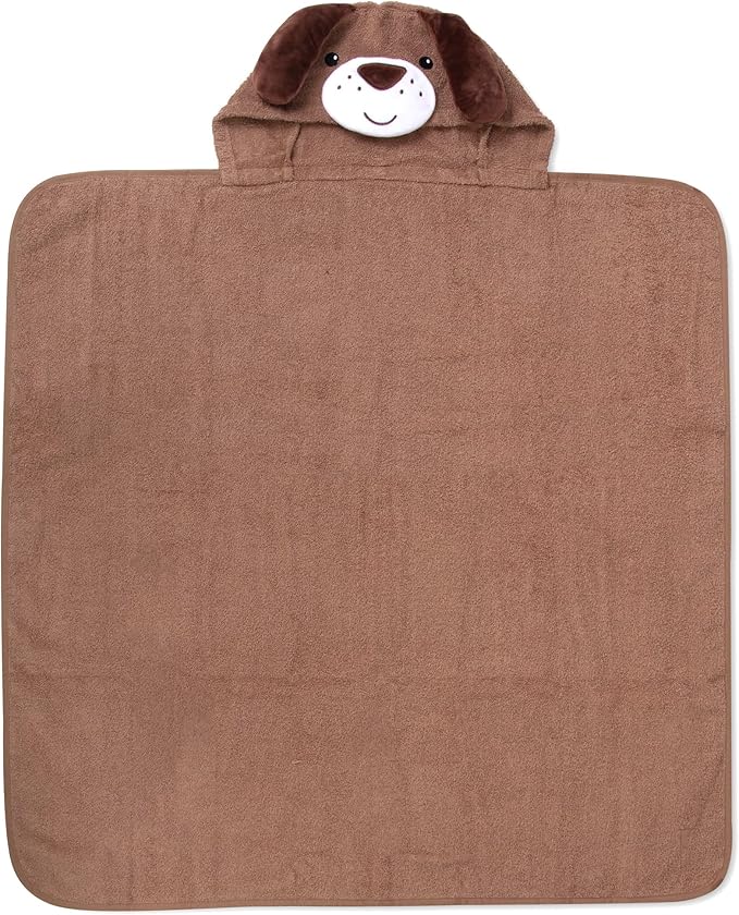 Baby Animal Hooded Towel and Washcloth Set for Newborns, Infants, Toddlers Boys and Girls 3-24 Months (Perky Puppy Pal)