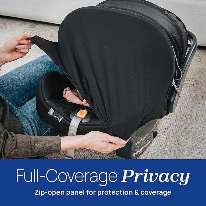 Chicco KeyFit Max Zip ClearTex Infant Car Seat and Base, Rear-Facing Seat for Infants 4-30 lbs., Infant Head and Body Support, Compatible with Chicco Strollers, Baby Travel Gear, Apex/Black