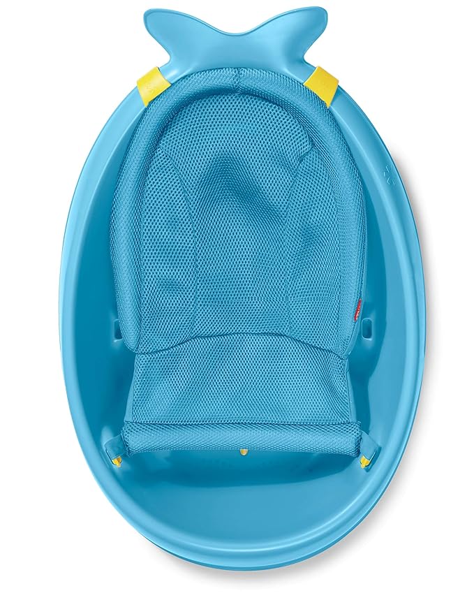 Skip Hop Baby Bath Tub, 3-Stage Smart Sling Tub, Moby, Blue (Pack of 2)