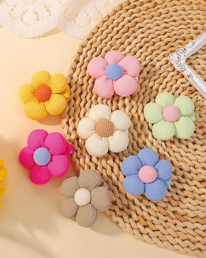 doboi 14 Pcs Flower Hair Clips Non Slip Flower Bows Alligator Clips Hair Accessories for Little Girls Toddlers Teens and Women