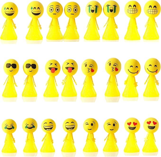 PROLOSO Jumping Popper Spring Launchers Bouncy Toy Balls 24 Pcs(Yellow Poppers)