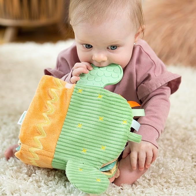 Ingenuity Calm Springs Soft Teething Activity Book - Multi-Texture Crinkle, Teether, Number Learning, Mirror, Unisex, for Ages 0-36 Months