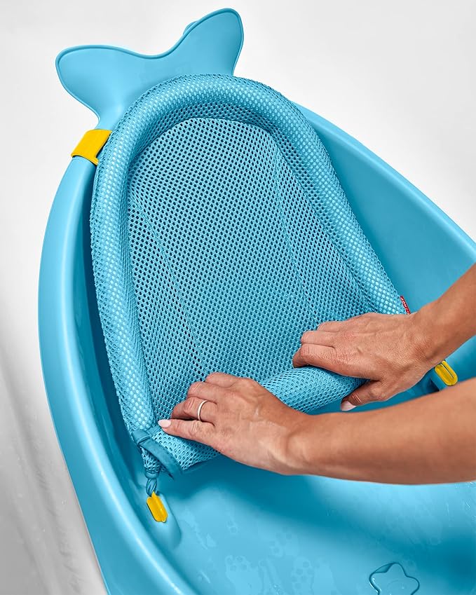 Skip Hop Baby Bath Tub, 3-Stage Smart Sling Tub, Moby, Blue (Pack of 2)