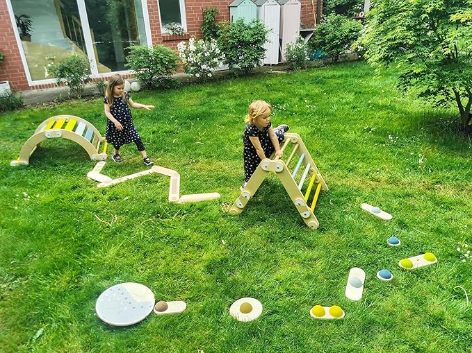 small foot Climbing Triangle Adventure Made of Wood, Movement Game for Children, Multifunctional, from 2 Years, 12238