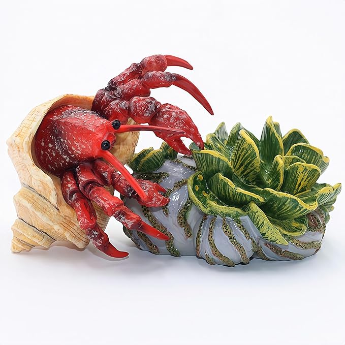 Gemini&Genius Hermit Crab Toys for Kids, Hermit Crab Action Figure, Hermitcrab Figurine Toy, Under The Sea Life Figure Educational Gifts, Displays Play Toys, Collection Toys for Kids Animal Lovers