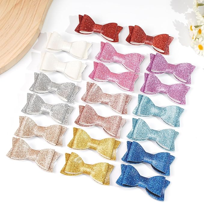 Baby Girls Pigtail Bows Sparkly Sequin Glitter Hair Bows With Alligator Clips Hair Barrettes Accessory for Girls Toddlers Kids Teens