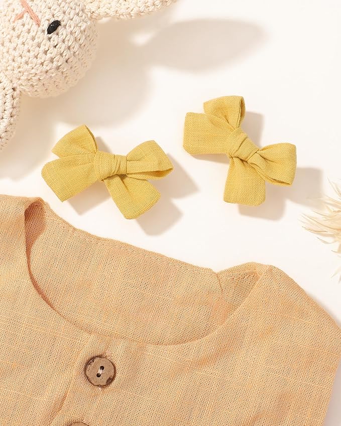 jollybows Mini Lined Hair Clips Bows for Babies, Infants, Toddlers, Girls and Teens - 40pcs 2" Tiny Barrettes