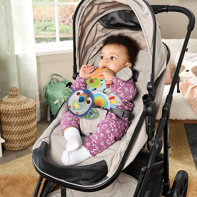 VTech - Baby Toucan Musical Walking Time Toy for Baby Strollers from 3 Months, Soft Plush Toucan Wakes Up The Senses, ESP Version