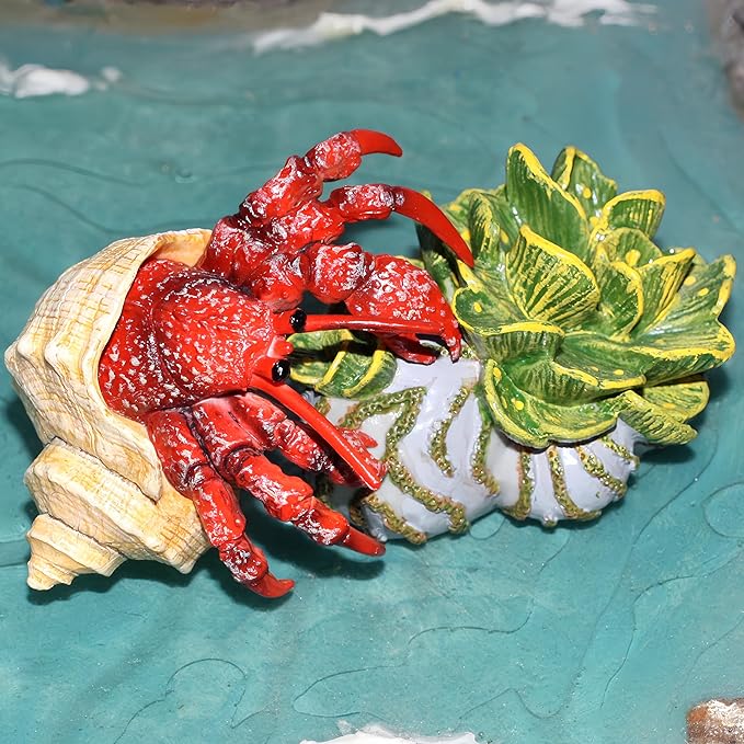 Gemini&Genius Hermit Crab Toys for Kids, Hermit Crab Action Figure, Hermitcrab Figurine Toy, Under The Sea Life Figure Educational Gifts, Displays Play Toys, Collection Toys for Kids Animal Lovers
