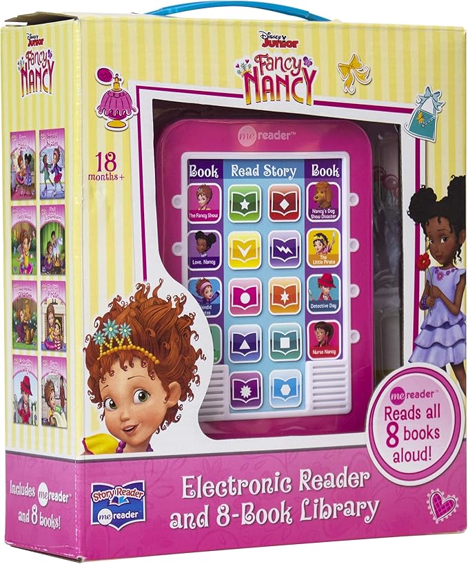 Fancy Nancy Me Reader Electronic Reader 8 Book Bundle - Fancy Nancy Books for Toddlers, Girls Featuring Nancy, Bree, and More with Stickers | Fancy Nancy Learning Toys