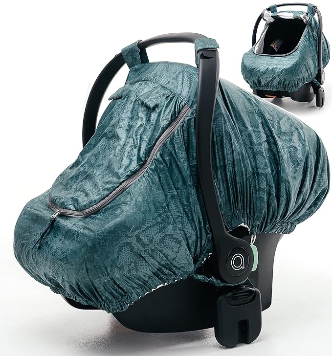 Universal Fit Car Seat Covers for Babies by SA ACCESSORIES – Waterproof Infant and Baby Car Seat Cover - Carseat Canopy for Boys and Girls – Green Snake