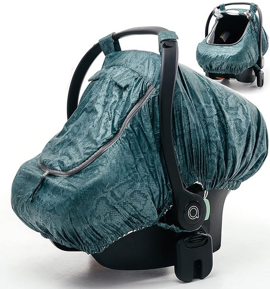 Universal Fit Car Seat Covers for Babies by SA ACCESSORIES – Waterproof Infant and Baby Car Seat Cover - Carseat Canopy for Boys and Girls – Green Snake