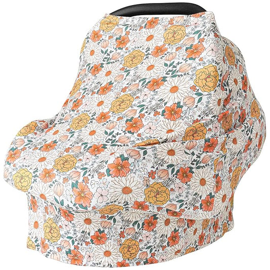 Konssy Baby Car Seat Covers- Multi-use Carseat Canopy for Babies, Stretchy Infant Carseat Cover Boy, Shower Gifts for Unisex Boys and Girls