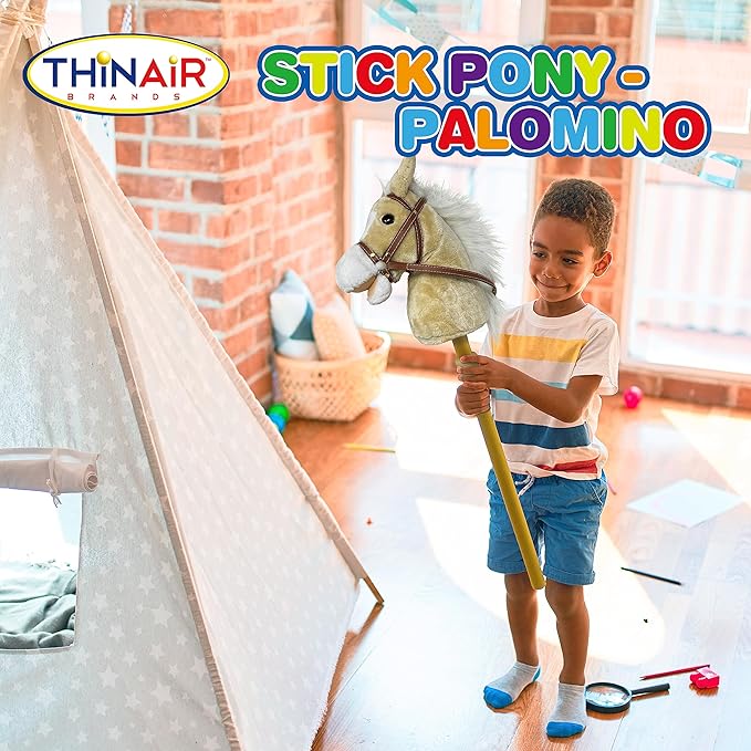 Nature Bound Stick Horse | Plush Handcrafted Hobby Horse Provides Fun Pretend Play for Toddlers & Preschoolers | Handsewn Head, Sturdy Wood Stick, Plus Neighing & Clip-Clop Sounds