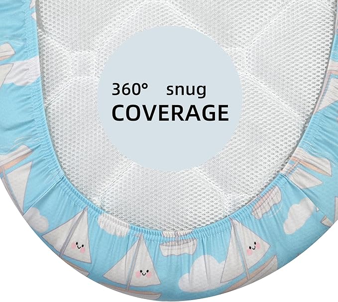Ultra-Soft 2-Pack Stretchy Bassinet Sheets - Universal Fit for Halo Bassinest, Graco, Chicco & Most Bassinets (Rectangle/Oval/Hourglass) | Safe Snug Fit for Girls & Boys, Unisex Cradle Mattress Covers