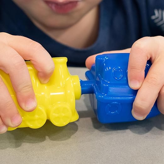 edxeducation Learning Advantage Transportation Linking Blocks - Set of 36 - 18m+ - Connecting Blocks for Toddlers - Early Construction, Sorting and Fine Motor Skills