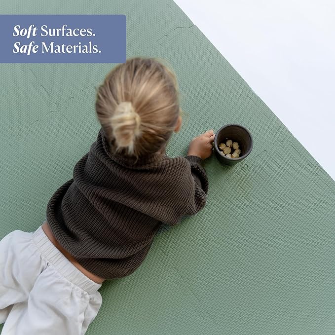 Toddlekind Playmat -Classic Foam Play Mat- 4 x 4 feet Premium Quality Foam Play Mat for Babies/Toddlers, Stylish, Non-Toxic, Odorless, Moss