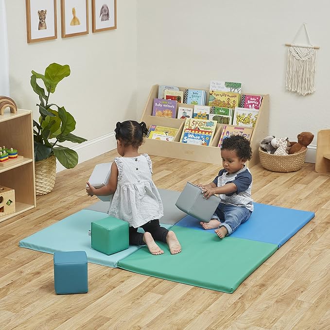 ECR4Kids SoftZone Quad Fold-N-Go Activity Mat, Folding Playmat, Contemporary