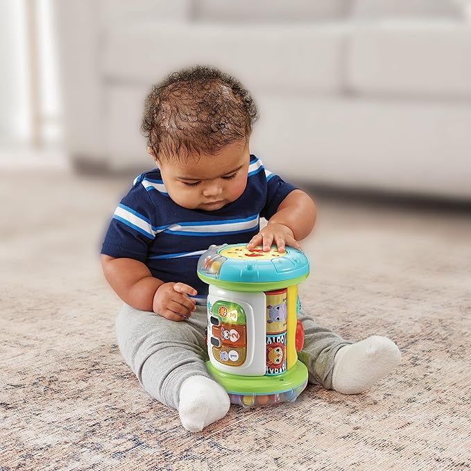 VTech - 3 in 1 Interactive Magic Roller, Multi-Activity Toy for Babies from 6 Months, Drum, Piano and Activity Center, Music Learning, Teaches Basic Vocabulary,