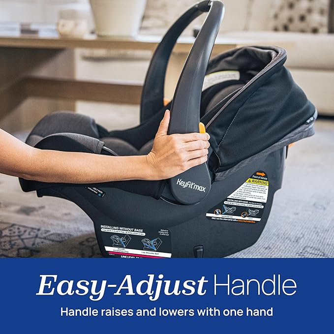 Chicco KeyFit Max ClearTex Infant Car Seat and Base, Rear-Facing Seat for Infants 4-30 lbs., Infant Head and Body Support, Compatible with Chicco Strollers, Baby Travel Gear, Legend/Black
