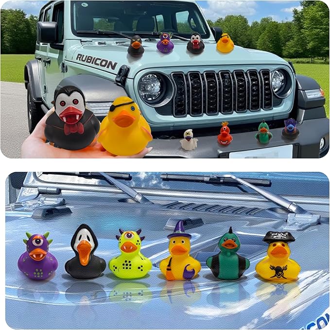 36 PCS Halloween Rubber Ducks in Bulk, Halloween Ducks for Jeep Ducking - Assorted 2" Halloween Themed Duckies | Kids Party Favors, Trick or Treat Gifts, Gift Exchange, Cruise Ducks,Bath Toys