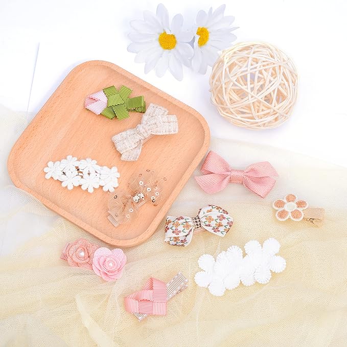 Baby Girl Hair Clips Hair Bows for Girls with Hair Bows Holder (Color E)