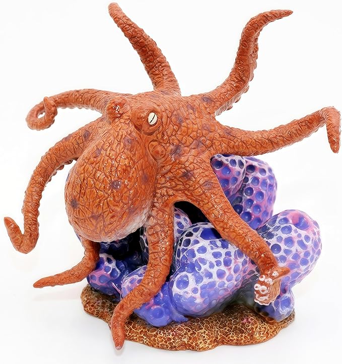 Gemini&Genius Octopus Toys for Kids, Realistic Octopus Action Figure, Marine Animal Figurine Toy, Under The Sea Life Figure Educational Gift, Display and Play Toy, Collection Toys for Kids