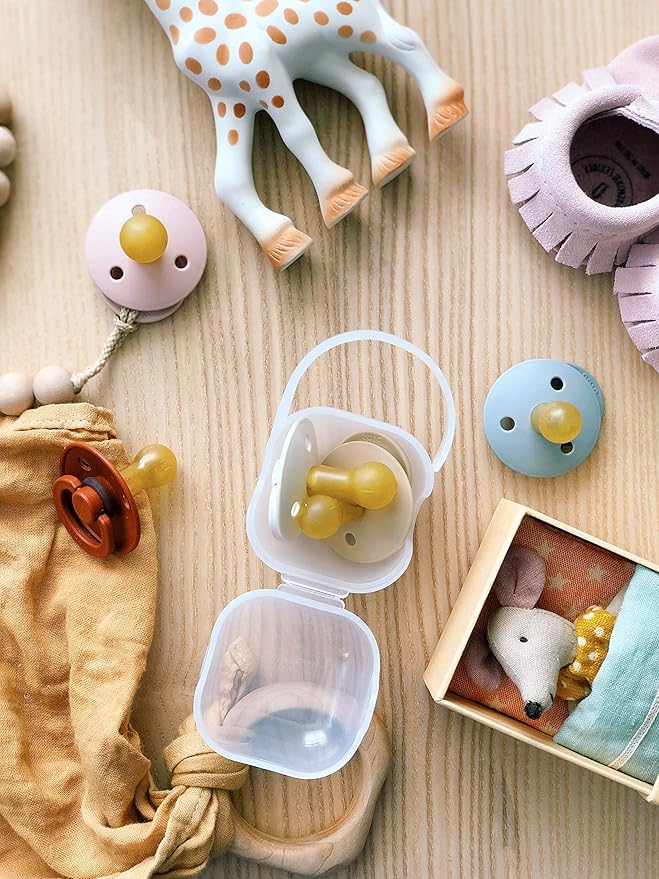 purifyou BPA-Free baby pacifier holder & Nipple Shield Cases - Set of 3 Clear Pacifier case for diaper bag & Stroller - Pacifier Box for Travel - Keeps Baby’s Binkies Clean and Accessible