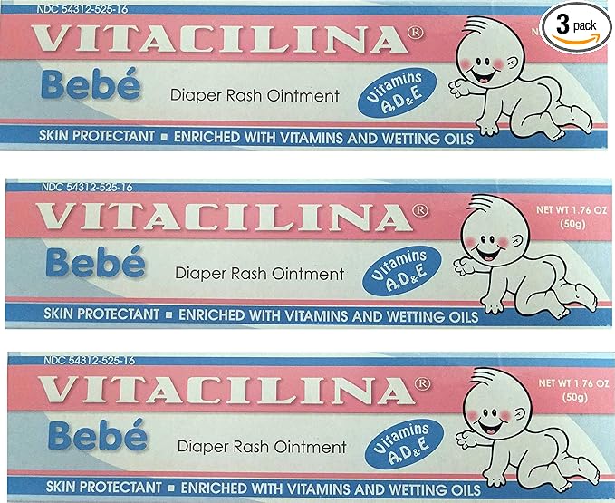 Vitacilina Bebe Diaper Rash Ointment 1.76 Ounces. 3 Pack